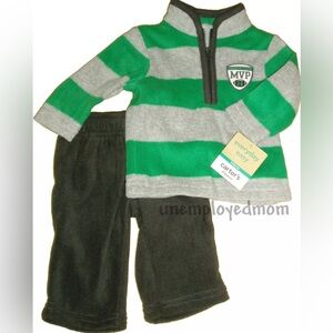 Boys Daddy Football Pant Set Outfit 2 pc Set MVP Fleece Baby Shirt Trouser NB